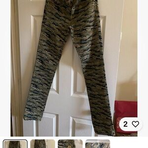 Tory Burch camo straight leg pants size 27